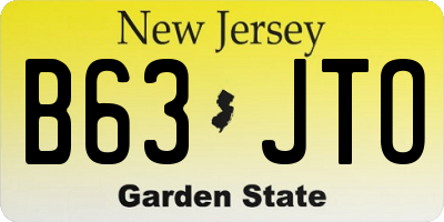 NJ license plate B63JTO