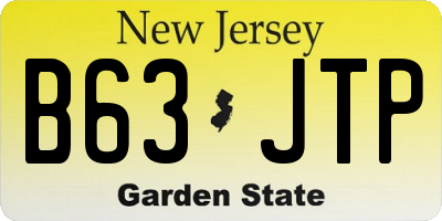 NJ license plate B63JTP
