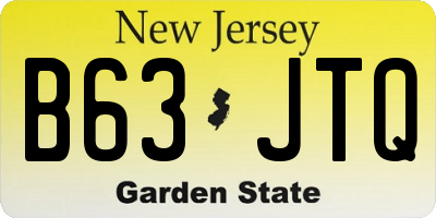 NJ license plate B63JTQ