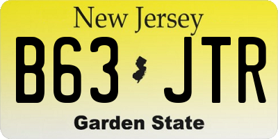 NJ license plate B63JTR