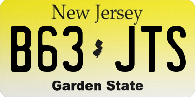 NJ license plate B63JTS