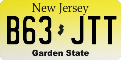 NJ license plate B63JTT