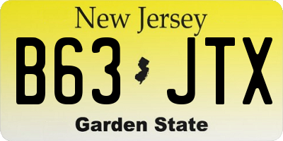 NJ license plate B63JTX
