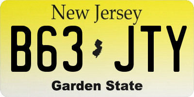 NJ license plate B63JTY