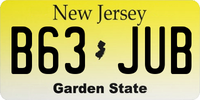 NJ license plate B63JUB