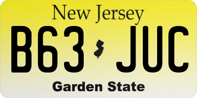 NJ license plate B63JUC