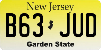 NJ license plate B63JUD