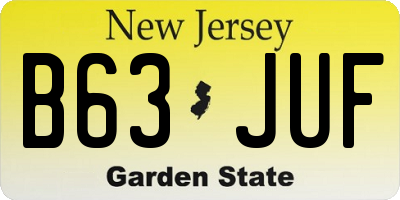 NJ license plate B63JUF