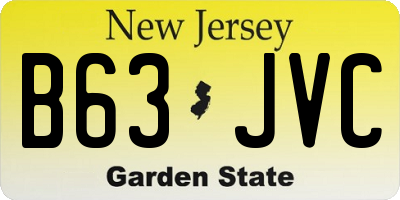 NJ license plate B63JVC