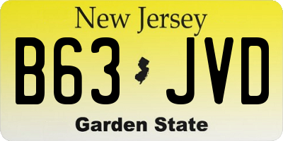 NJ license plate B63JVD