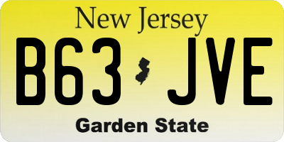 NJ license plate B63JVE