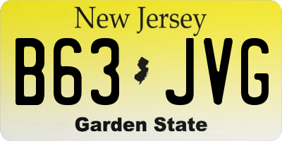 NJ license plate B63JVG