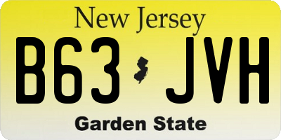 NJ license plate B63JVH