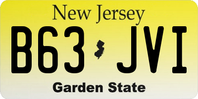 NJ license plate B63JVI
