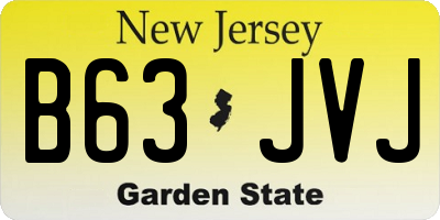 NJ license plate B63JVJ