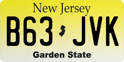 NJ license plate B63JVK