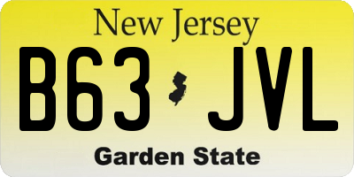 NJ license plate B63JVL