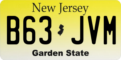 NJ license plate B63JVM