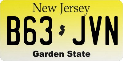 NJ license plate B63JVN