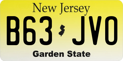 NJ license plate B63JVO