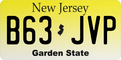 NJ license plate B63JVP