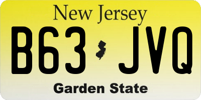 NJ license plate B63JVQ