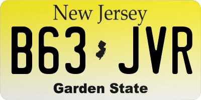 NJ license plate B63JVR