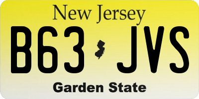 NJ license plate B63JVS