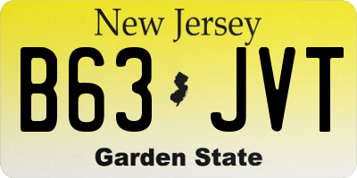 NJ license plate B63JVT