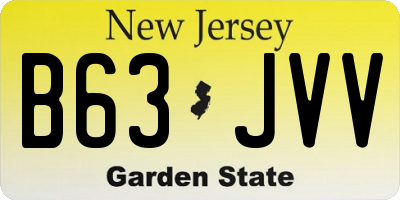 NJ license plate B63JVV