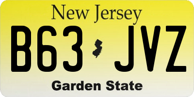 NJ license plate B63JVZ