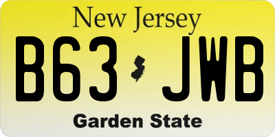 NJ license plate B63JWB