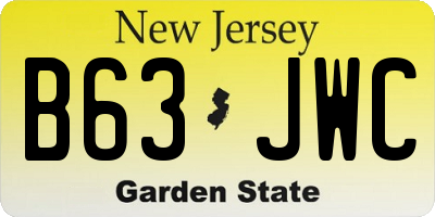 NJ license plate B63JWC