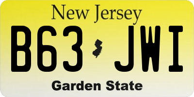 NJ license plate B63JWI