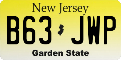 NJ license plate B63JWP