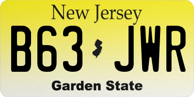 NJ license plate B63JWR