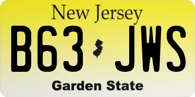 NJ license plate B63JWS