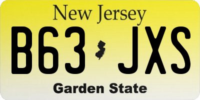 NJ license plate B63JXS