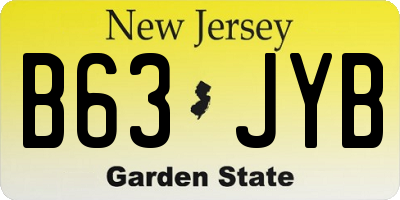 NJ license plate B63JYB