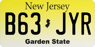 NJ license plate B63JYR