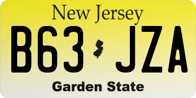 NJ license plate B63JZA