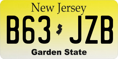 NJ license plate B63JZB