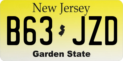 NJ license plate B63JZD