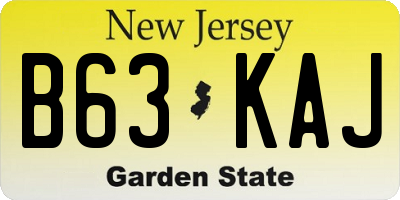 NJ license plate B63KAJ