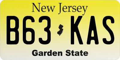NJ license plate B63KAS