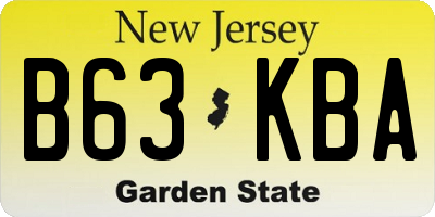 NJ license plate B63KBA