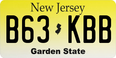 NJ license plate B63KBB