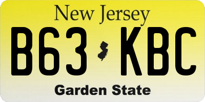 NJ license plate B63KBC