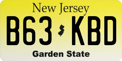 NJ license plate B63KBD