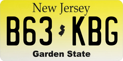 NJ license plate B63KBG